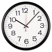 Indoor-outdoor Round Wall Clock, 13.5" Overall Diameter, Black Case, 1 Aa (sold Separately)