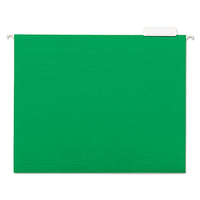 Deluxe Bright Color Hanging File Folders, Letter Size, 1-5-cut Tab, Bright Green, 25-box