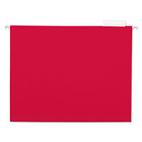 Deluxe Bright Color Hanging File Folders, Letter Size, 1-5-cut Tab, Red, 25-box