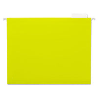 Deluxe Bright Color Hanging File Folders, Letter Size, 1-5-cut Tab, Yellow, 25-box