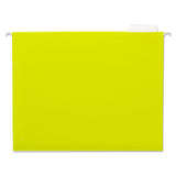 Deluxe Bright Color Hanging File Folders, Letter Size, 1-5-cut Tab, Yellow, 25-box