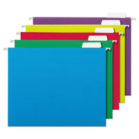 Deluxe Bright Color Hanging File Folders, Letter Size, 1-5-cut Tab, Violet, 25-box