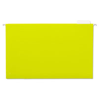 Deluxe Bright Color Hanging File Folders, Legal Size, 1-5-cut Tab, Yellow, 25-box
