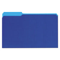 Interior File Folders, 1-3-cut Tabs, Legal Size, Blue, 100-box