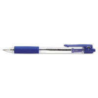 Comfort Grip Retractable Ballpoint Pen, 1mm, Blue Ink, Clear Barrel, Dozen