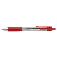 Comfort Grip Retractable Ballpoint Pen, Medium 1mm, Red Ink, Clear Barrel, Dozen