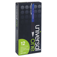 Comfort Grip Retractable Ballpoint Pen, Medium 1mm, Blue Ink-barrel, Dozen