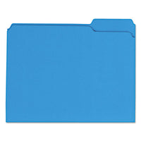 Reinforced Top-tab File Folders, 1-3-cut Tabs, Letter Size, Blue, 100-box