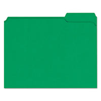 Reinforced Top-tab File Folders, 1-3-cut Tabs, Letter Size, Green, 100-box