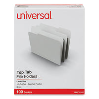 Top Tab File Folders, 1-3-cut Tabs: Assorted, Letter Size, 0.75" Expansion, Gray, 100-box
