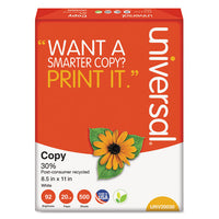 30% Recycled Copy Paper, 92 Bright, 20lb, 8.5 X 11, White, 500 Sheets-ream, 10 Reams-carton, 40 Cartons-pallet