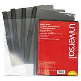 Plastic Report Cover W-clip, Letter, Holds 30 Pages, Clear-black, 5-pk