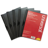 Plastic Report Cover W-clip, Letter, Holds 30 Pages, Clear-black, 5-pk