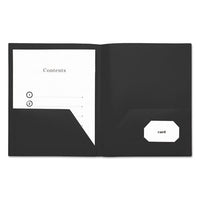 Two-pocket Plastic Folders, 11 X 8 1-2, Black, 10-pack