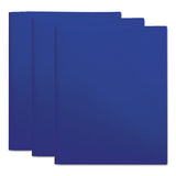 Two-pocket Plastic Folders, 11 X 8 1-2, Navy Blue, 10-pack