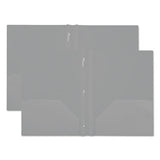 Plastic Twin-pocket Report Covers With 3 Fasteners, 100 Sheets, White, 10-pk