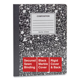 Composition Book, Wide-legal Rule, Black Marble Cover, 9.75 X 7.5, 100 Sheets