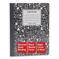 Composition Book, Wide-legal Rule, Black Marble Cover, 9.75 X 7.5, 100 Sheets, 6-pack