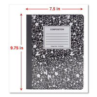 Composition Book, Medium-college Rule, Black Marble Cover, 9.75 X 7.5, 100 Sheets