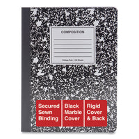Composition Book, Medium-college Rule, Black Marble, 9.75 X 7.5, 100 Sheets, 6-pack