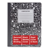 Composition Book, Medium-college Rule, Black Marble, 9.75 X 7.5, 100 Sheets, 6-pack