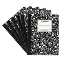 Composition Book, Medium-college Rule, Black Marble, 9.75 X 7.5, 100 Sheets, 6-pack