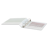 Economy Round Ring View Binder, 3 Rings, 1.5" Capacity, 11 X 8.5, White, 6-pack
