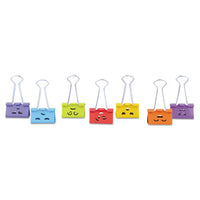 Emoji Themed Binder Clips In Dispenser Tub, Medium, Assorted Colors, 42-pack