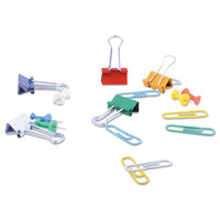 Combo Clip Pack, 380 Paper Clips, 280 Push Pins And 46 Binder Clips