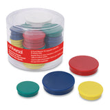 High-intensity Assorted Magnets, 3-4", 1 1-4" & 1 1-2" Dia, Asst Colors, 30-pk