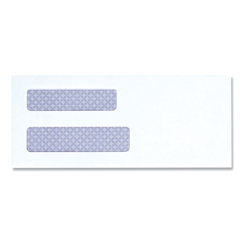 Double Window Business Envelope, #8 5-8, Square Flap, Gummed Closure, 3.63 X 8.88 White, 500-box