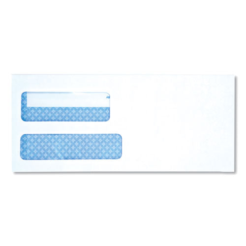 Double Window Business Envelope, #9, Square Flap, Self-adhesive, 3.88 X 8.88, White, 500-box