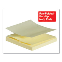 Fan-folded Self-stick Pop-up Notes, 3 X 3, 4 Assorted Pastel, 100-sheet, 12-pk