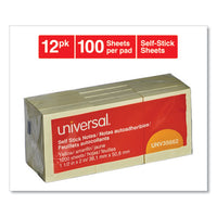 Self-stick Note Pads, 1 1-2 X 2, Yellow, 12 100-sheet-pack
