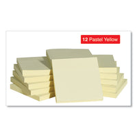 Self-stick Note Pads, 3 X 3, Yellow, 100-sheet, 12-pack