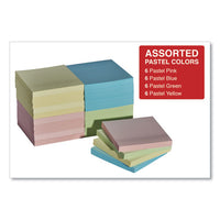 Self-stick Note Pads, 3" X 3", Pastel, 90-sheet, 24 Pads-pack