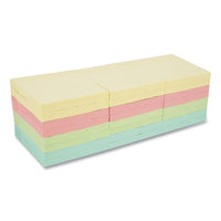 Self-stick Note Pads, 3" X 3", Pastel, 90-sheet, 24 Pads-pack