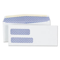 Double Window Business Envelope, #10, Square Flap, Self-adhesive, 4.13 X 9.5, 500-box