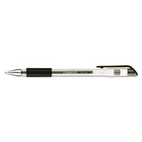 Comfort Grip Stick Gel Pen, Medium 0.7mm, Black Ink, Clear Barrel, Dozen