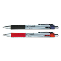 Comfort Grip Retractable Gel Pen, Medium 0.7mm, Red Ink, Silver Barrel, Dozen