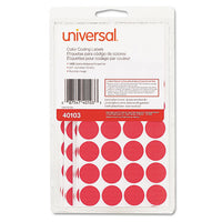 Self-adhesive Removable Color-coding Labels, 0.75" Dia., Red, 28-sheet, 36 Sheets-pack