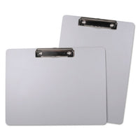 Plastic Brushed Aluminum Clipboard, Landscape, 1-2" Capacity, 11 X 8 1-2