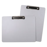 Plastic Brushed Aluminum Clipboard, Landscape, 1-2" Capacity, 11 X 8 1-2