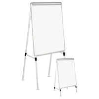 Dry Erase Easel Board, Easel Height: 42" To 67", Board: 29" X 41", White-silver