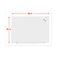 Frameless Magnetic Glass Marker Board, 48" X 36", White