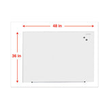 Frameless Magnetic Glass Marker Board, 48" X 36", White