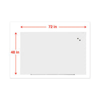 Frameless Magnetic Glass Marker Board, 72" X 48", White