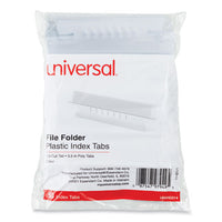 Hanging File Folder Plastic Index Tabs, 1-3-cut, Clear, 3.7" Wide, 50-pack