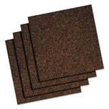 Cork Tile Panels, Dark Brown, 12 X 12, 4-pack