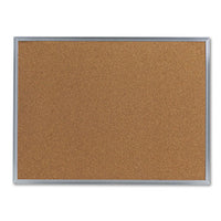Bulletin Board, Natural Cork, 24 X 18, Satin-finished Aluminum Frame